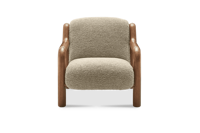 Fauteuil moderne confortable en tissu doux, fauteuil lounge en bois massif, fauteuil de salon, fauteuil de détente