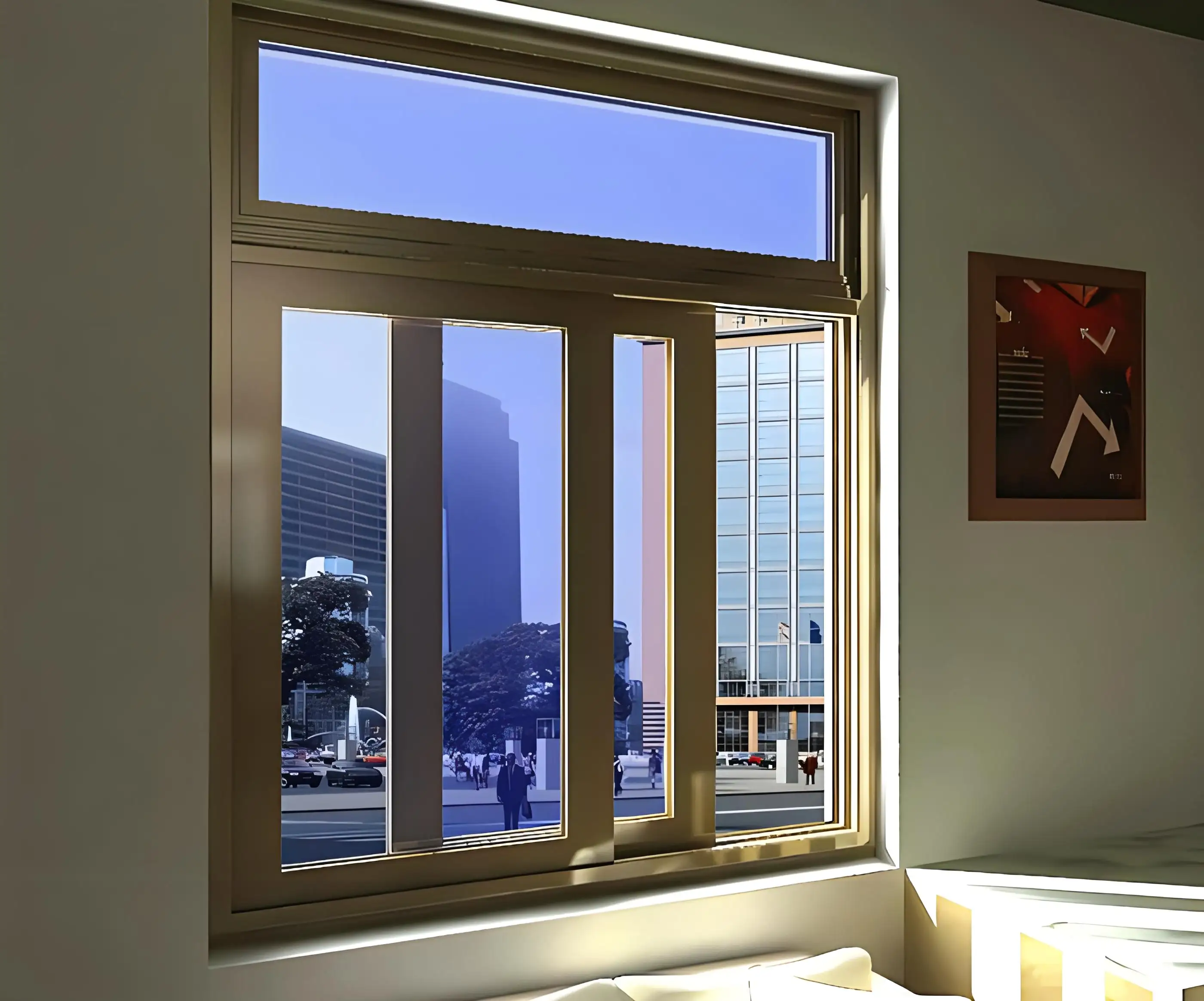 Guyana commerciale finestre scorrevoli in alluminio cornice della finestra vetro temperato con zanzariere per la finestra dell'ufficio