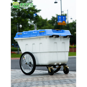 Large Garbage Truck 400L With <b>Lid</b> Wheeled Rectangular Outdoor Waste <b>Bin</b> For Property Management Cleaning - Product Image 2