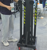 Torre de elevación de aluminio para luces de DJ, con capacidad de carga máxima de 220 kg, altura máxima de 5,4 m, para soporte de altavoces y luces.