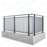 Systèmes de balustrades de balcon et d'escalier en tube carré en alliage d'aluminium ultra-mince, sans soudure, à fixation au sol et au mur, design moderne, résistant à la rouille