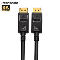 Fabricant de câbles DP1.4 Nouveaux produitsSupport OEM & ODM 8K displayport 1.4 câble 1m 2m 32.4Gbps câble DP à DP