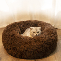 Coussin pour chien et chat en forme de donut, couleur personnalisée, solide, populaire, luxueux, naturel, doux, brillant, moelleux, écologique