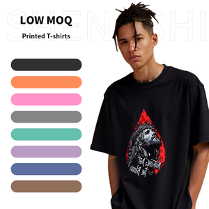 SSC kaus pria kelas berat katun murni 320gram tim Crew reguler penghapus Mineral dengan kaus pola kustom untuk pria - Product Image 1