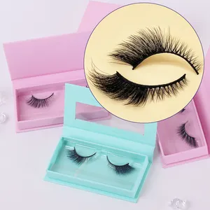 Fabriek Directe Levering Custom D Curl Cat Eye Strip Nerts Lash Case Valse Wimper Natuurlijke Nerts Full Cat Eyes Piekerig Faux Nerts Lash