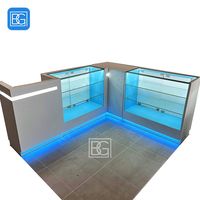 Vitrine de présentation en verre pour magasin de tabac, comptoir de vente au détail avec éclairage LED, étagères de présentation en verre pour magasin de tabac