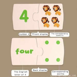 <span class=keywords><strong>Gioco</strong></span> Educativo per Bambini con Tema Animali Carini, Puzzle in Legno Autocorrettivo per Abbinare Numeri e Contare - Product Image 2