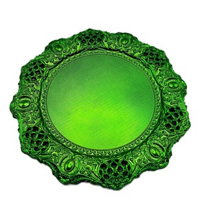 <span class=keywords><strong>Assiette</strong></span> de Présentation en Plastique Vert PP, Style Classique, Design Creux, Polie, Jetable, 13 Pouces, pour Mariages et Banquets – Vente en Gros, Nouveauté - Product Image 1