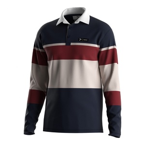 Polo à manches longues pour homme à séchage rapide, conçu pour un confort respirant et une qualité durable, polo de rugby - Product Image 1