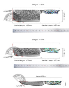 Damascus Steel Chinese Cleaver Knife <b>Abalone</b> <b>Shell</b> Handle Sharp Slicing Knife for Meat Vegetable Home Kitchen - Product Image 6