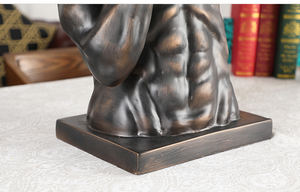Statue d'homme <span class=keywords><strong>de</strong></span> fer noir abstrait pour décoration intérieure moderne en acier inoxydable - Product Image 5