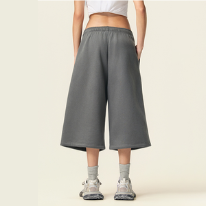 Unisex 350G dei pesi massimi di alta qualità con cintura elastica Casual a gamba larga in pile <span class=keywords><strong>pantaloni</strong></span> della <span class=keywords><strong>tuta</strong></span> <span class=keywords><strong>Capri</strong></span> <span class=keywords><strong>pantaloni</strong></span> della <span class=keywords><strong>tuta</strong></span> larghi - Product Image 6