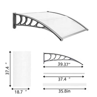Auvent de porte ou de fenêtre, panneau Transparent, de haute qualité, auvent de pluie, silencieux, anti-uv, abri solaire, ombrage