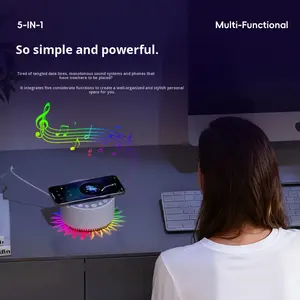 Lecteur d'aide au sommeil multifonction Chargeur sans fil 15W Bruit blanc Appareil de sommeil Lumière RVB Haut-parleur Bluetooth portable - Product Image 2
