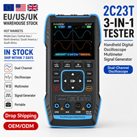 2C23T FNIRSI Osiloskop Multimeter Genggam Portabel dengan Layar Berwarna untuk Perbaikan Radio Drone 3-in-1 Kanal Ganda