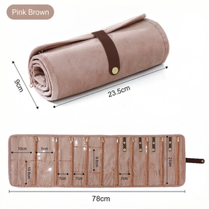 Borsa Porta Gioielli per Collane e Bracciali di Alta Gamma, Borsa per Gioielli di Grande Capacità per Bracciali, Anelli e Portagioie Arrotolabili - Product Image 6