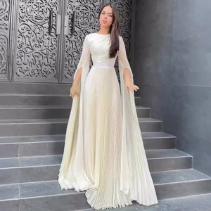 Verano nuevo Color sólido cintura estilo Socialite elegante vestido de noche <span class=keywords><strong>largo</strong></span> para mujer - Product Image 3