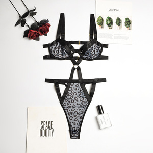 Nouvelle combinaison une pièce pour femme, imprimé léopard, en maille transparente, style bandage, très vendue - Product Image 6