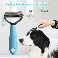 Brosse de toilettage double face pour animaux de compagnie, outil démêlant et anti-chute pour chiens à poils longs, vente en gros