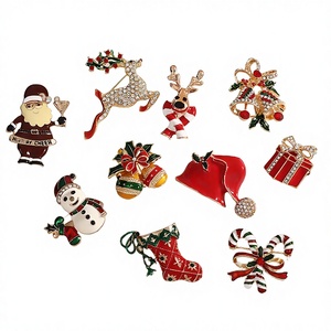 Set de Broches Esmaltados Personalizados con Temática Navideña, Multiestilo, con Pedrería, para Decoración Navideña, Regalo, en Stock - Product Image 6