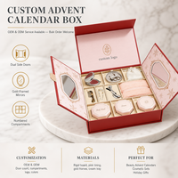 Boîte de rangement multi-compartiments GOTOP avec revêtement UV et fermeture magnétique gaufrée pour coffrets cadeaux de maquillage, cadres photo et organisation quotidienne