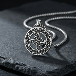 สร้อยคอปมแม่มดสแตนเลส 316L ลายเซลติก ป้องกันภัยแบบวิคคา จี้สไตล์วินเทจแบบกอธิค สำหรับผู้ชายและผู้หญิง - Product Image 3