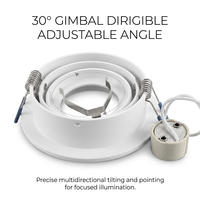 En gros Downlight réglable GU10 MR16, Support pour spot, Anneau de fixation, Culots de lampe GU10 à angle réglable