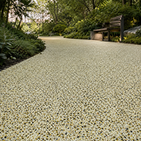 Revêtement de surface en résine de polyuréthane antidérapant sans joint, pavage de galets décoratifs naturels, tapis de pierres perméables pour les environs des piscines