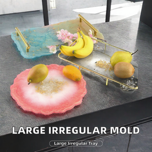 Grand moule en résine irrégulier pour plateau de service en époxy, moule artisanal DIY pour la décoration de la maison - Product Image 2