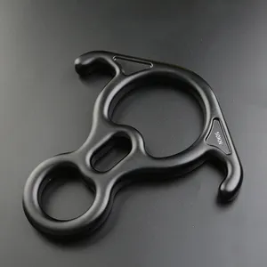 Dispositif de rappel 50KN pour escalade, type OX Horn 8, avec anneau de descente à huit branches et oreilles courbées, équipement de sécurité - Product Image 1