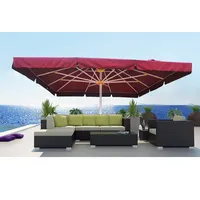 Квадратный зонт для ресторана, коммерческий солнцезащитный рынок, сверхмощный алюминиевый Зонт 15 футов, большой размер 5x5 м, пляжный садовый зонт, зонтики для улицы