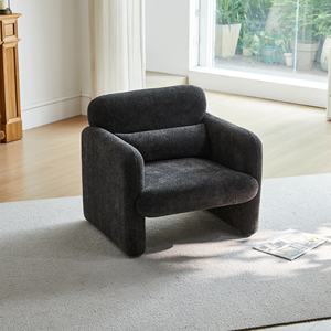 Canapé individuel moderne modulaire de taille moyenne, fauteuil rembourré à accoudoirs, structure en bois, écologique, appartement, villa, salon - Product Image 1