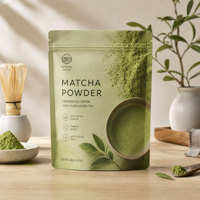 Sachet d'emballage personnalisé pour poudre de matcha et poudre de boisson, qualité alimentaire, imprimé numériquement, avec fermeture éclair et film barrière, pour stockage