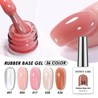Kit de Uñas Profesional HONEY GIRL, Acabado Mate, 36 Colores, Gel Base de Goma a Base de Agua, Ecológico, Secado Rápido, Vegano, No Tóxico