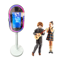 Photomaton 360° traditionnel et populaire, écran tactile interactif, cadre métallique, impression instantanée, compatible smartphones et iPad