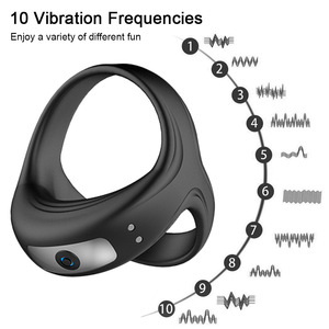 Anillo Vibrador para Pene, 10 Frecuencias, Doble Bucle, Silicona, Retrasa <span class=keywords><strong>la</strong></span> Eyaculación, Carga Magnética, Resistente al Agua IPX6, Juguete Sexual para Hombres Adultos - Product Image 4
