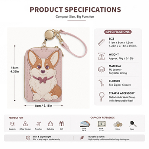 Factory Custom Retractable ID <strong>Badge</strong> Holder Zipper Pocket Animal Prints Card Holder <strong>Wallet</strong> PU Coin Purse Keychain Bag Charm - Product Image 2