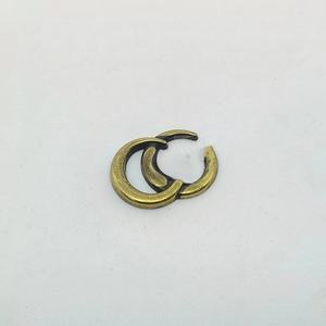 Cuentas de Aleación GG Chapadas en Oro de 18K de 20x14mm con Parte Trasera Plana para Joyería y Fundas de Teléfono, Gran Venta - Product Image 4