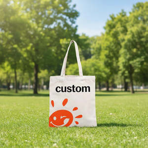 Customized Print <b>Canvas</b> <b>Tote</b> Bag Orange Graphic Reusable Shopping Eco-Friendly Recyclable Grocery Handbag Zipper Closure for - Product Image 2