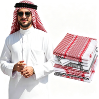 Ghutra islamique pour homme, 100% polyester, non-tissé, respirant, toutes saisons, style écharpe arabe Shemagh saoudien du Moyen-Orient, directement de l'usine