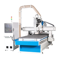 Machine d'emboîtement en bois cnc 1325 ATC pour chaîne de production de fabrication de portes d'armoires en bois
