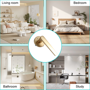 Poignée de <span class=keywords><strong>porte</strong></span> intérieure <span class=keywords><strong>Design</strong></span> de luxe à levier de style scandinave Ensemble de poignées de serrure de <span class=keywords><strong>porte</strong></span> à mortaise en or brossé - Product Image 3