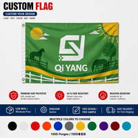 Drapeau mural extérieur personnalisé en polyester 3x5 pieds, anti-plis, vierge pour sublimation, impression de logo, promotionnel, avec mât en aluminium à suspendre