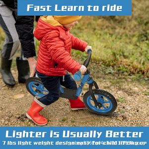 Toddler Balance <b>Bike</b> 2-5 Years Old Boys Girls Toy Gift, Lightweight Adjustable Seat Handlebar 12In <b>Training</b> Bicycle - Product Image 2