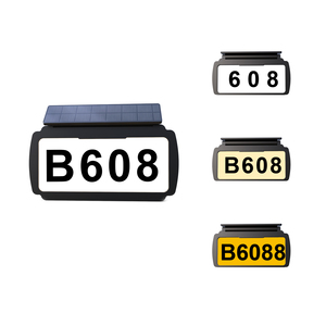 Señal de dirección <span class=keywords><strong>solar</strong></span> Número de casa, Señal de dirección iluminada Impermeable para buzón de puerta de casa de patio - Product Image 5