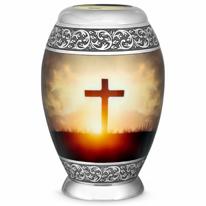 Urna Pequeña de Aluminio Duradero Estilo Art Deco, Florero de Mesa para Guardar Cenizas de Hombres/Mujeres, Día de la Tierra - Product Image 1