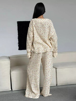 Robes de nuit à imprimé floral pour femmes, mode confortable, 100% coton, robe longue à manches longues pour femmes, ensemble de vêtements décontractés en mousseline de coton, vêtements de détente doux pour femmes