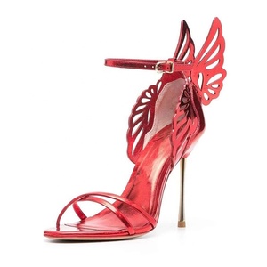 Sandales à talons aiguilles 3D avec ailes pour femmes, tendance mode, bride à la cheville, talons fins de 10 cm, chaussures d'été pour femmes - Product Image 4