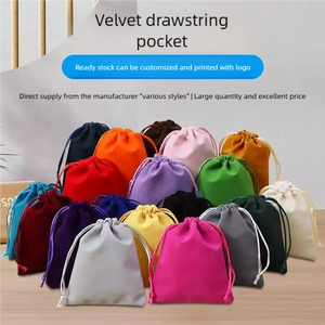 Saco de Veludo Personalizado para Embalagem de Joias Pequeno Ecológico com Cordão e Logotipo - Product Image 1