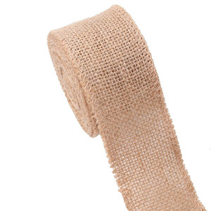 Wholesale Natural Burlap <strong>Jute</strong> Linen <strong>Ribbon</strong> Rolls 63mm Width Double Face Solid Christmas Pattern for Gift Packaging - Product Image 4